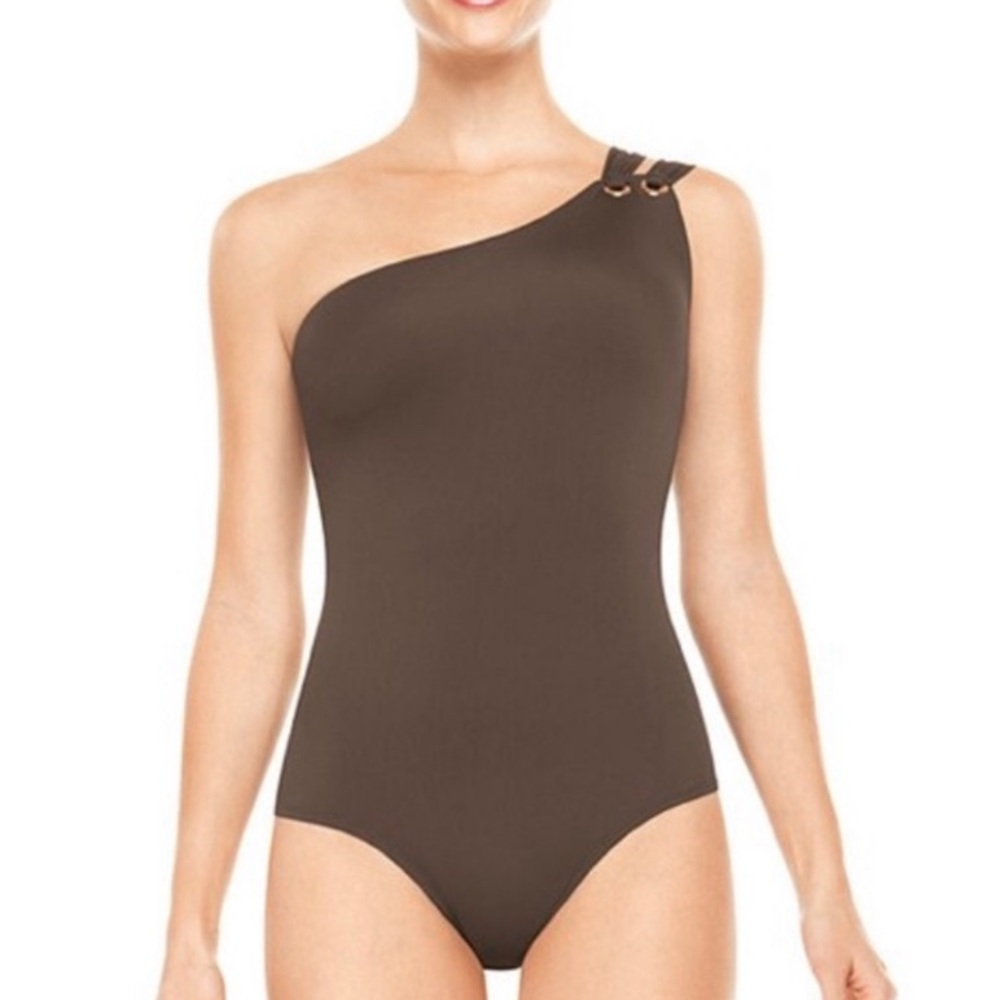 Spanx One Shoulder Double Strap Swimsuit